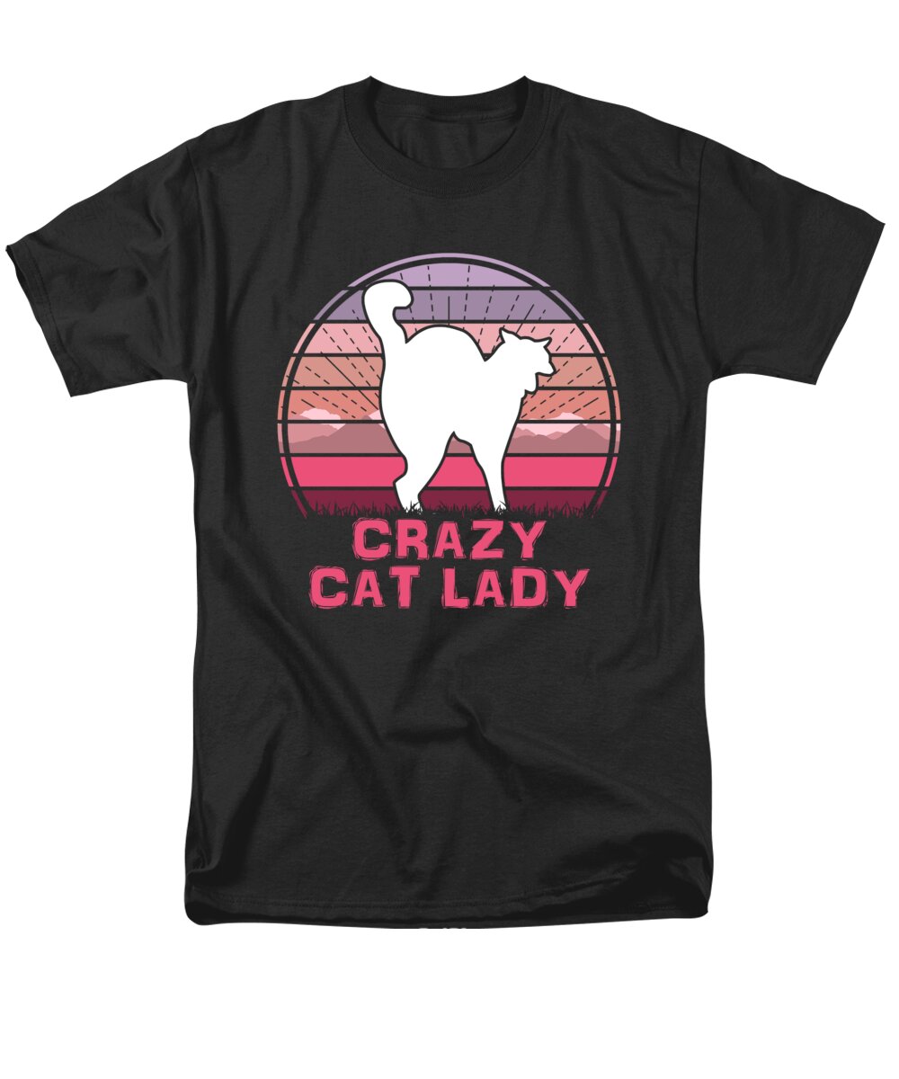 Crazy Men's T-Shirt (Regular Fit) featuring the digital art Crazy Cat Lady by Megan Miller
