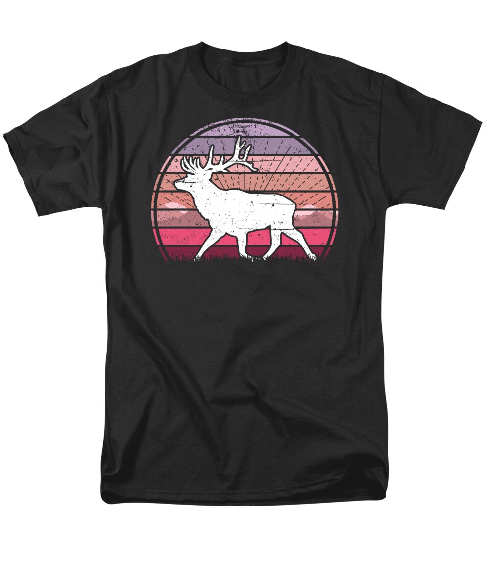 Deer Men's T-Shirt (Regular Fit) featuring the digital art Deer Sunset by Megan Miller