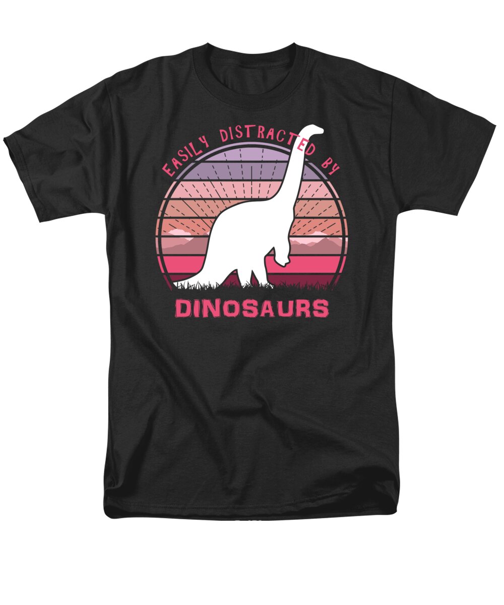 Easily Men's T-Shirt (Regular Fit) featuring the digital art Easily Distracted By Brachiosaurus Dinosaurs by Megan Miller