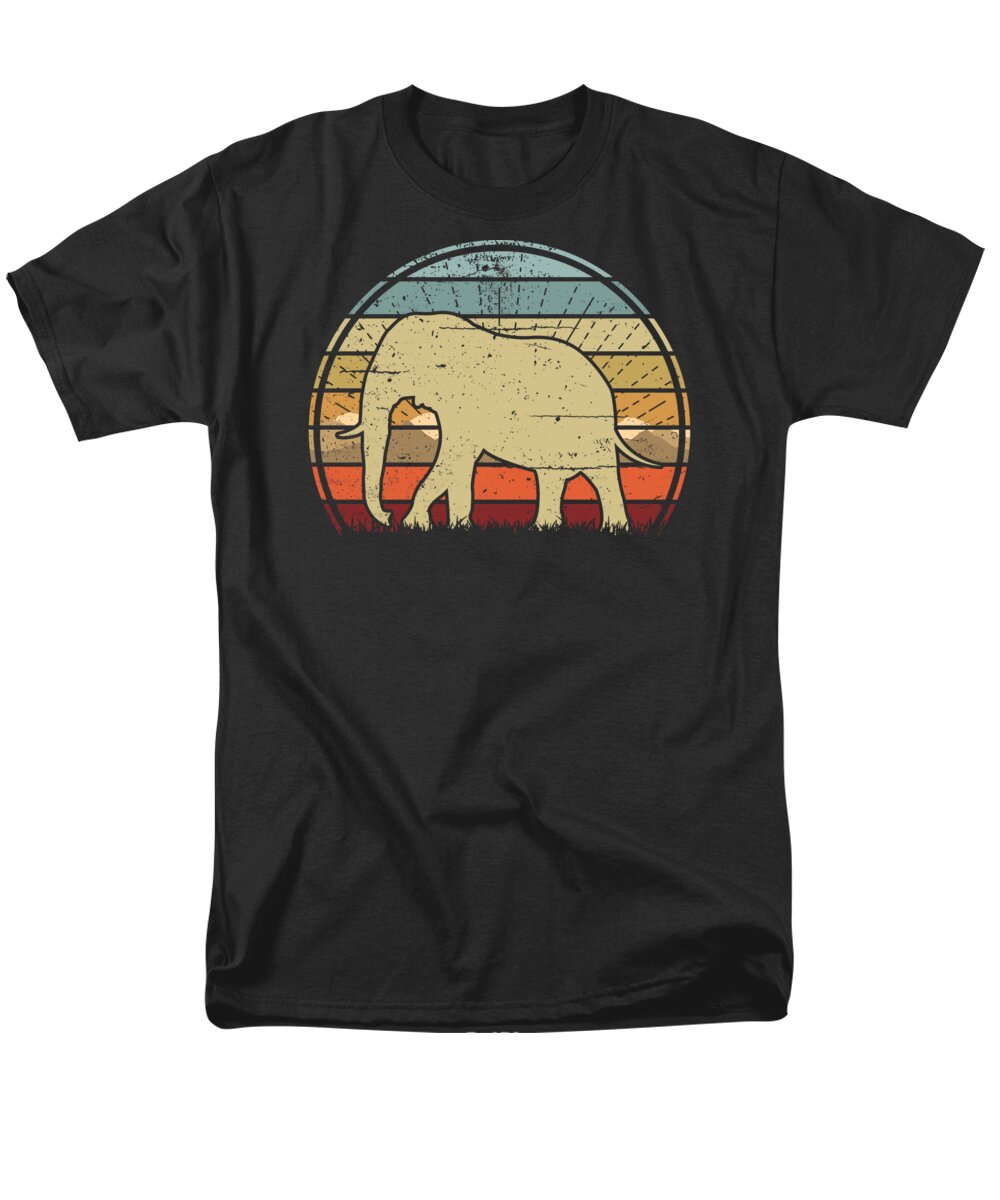 Elephant Men's T-Shirt (Regular Fit) featuring the digital art Elephant Sunset by Megan Miller