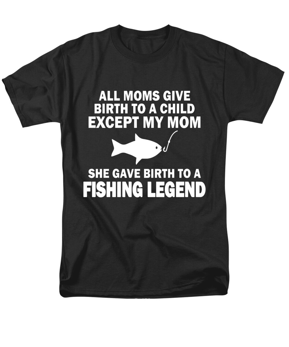 Fishing Puns Men's T-Shirt (Regular Fit) featuring the digital art Fishing Legend by Jacob Zelazny