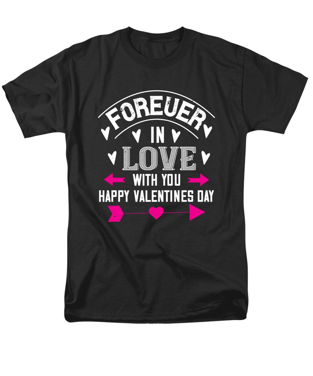 Valentine Men's T-Shirt (Regular Fit) featuring the digital art Forever in love with you happy valentines day by Jacob Zelazny