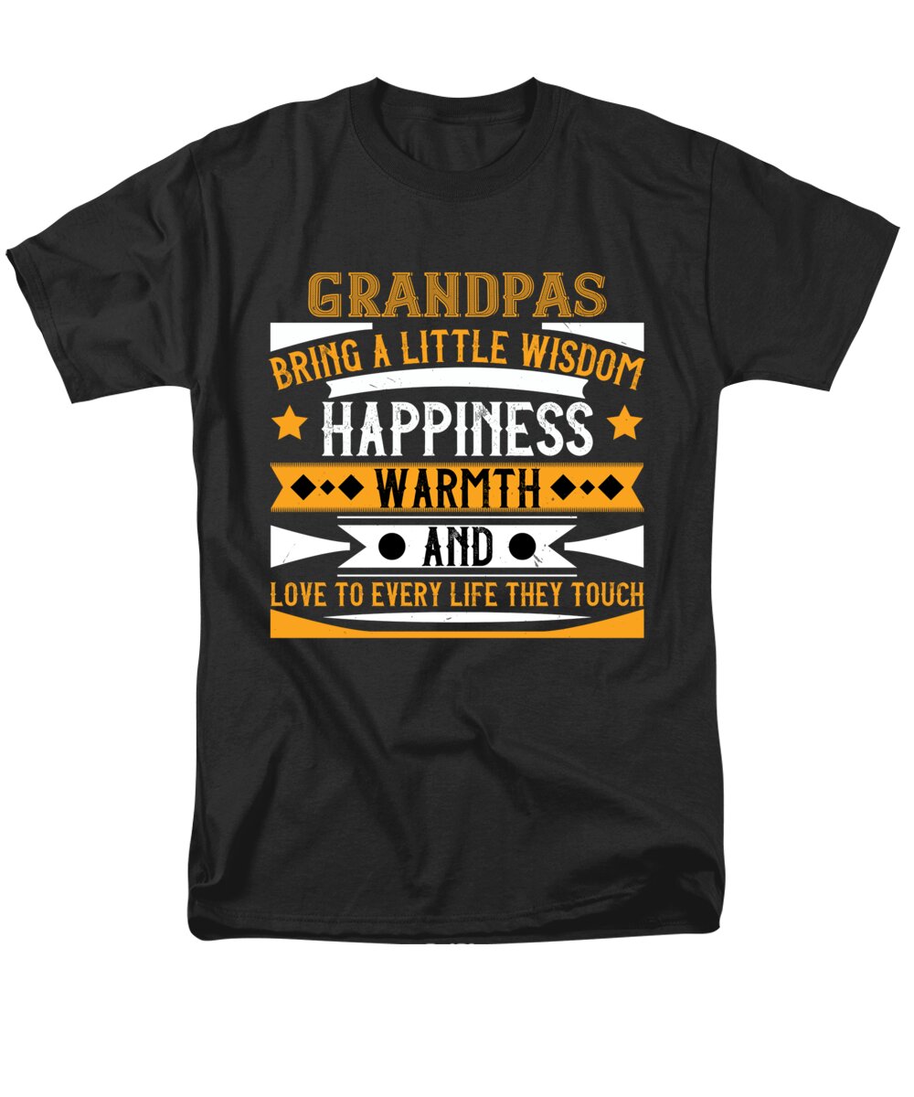 Grandpa Men's T-Shirt (Regular Fit) featuring the digital art Grandpas bring a little wisdom happiness by Jacob Zelazny
