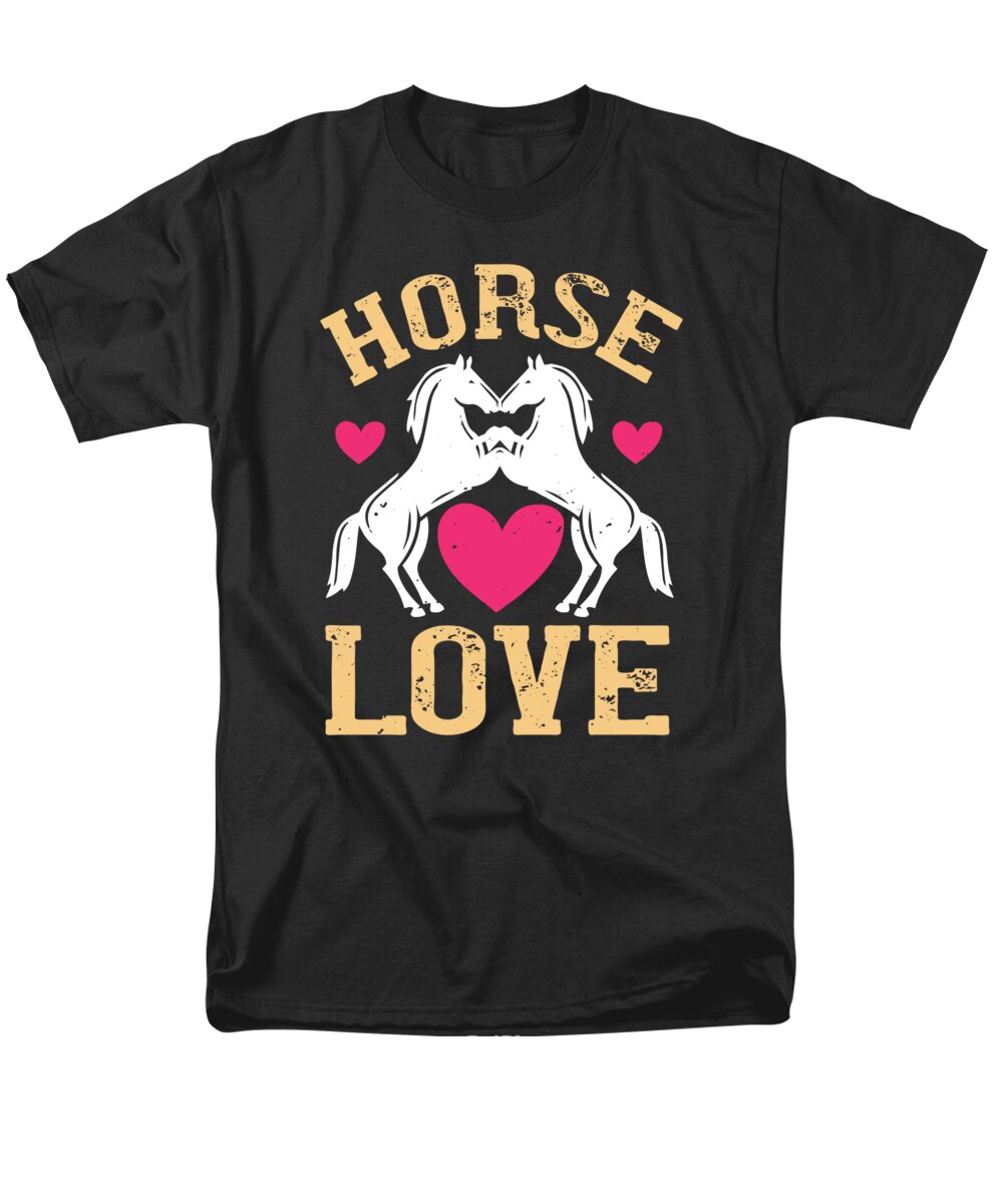 Horse Men's T-Shirt (Regular Fit) featuring the digital art Horse Love by Jacob Zelazny