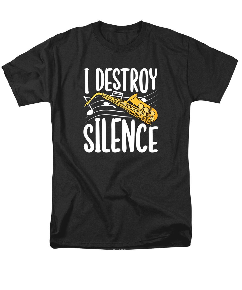 Saxophone Men's T-Shirt (Regular Fit) featuring the digital art I Destroy Silence Saxophone by RaphaelArtDesign