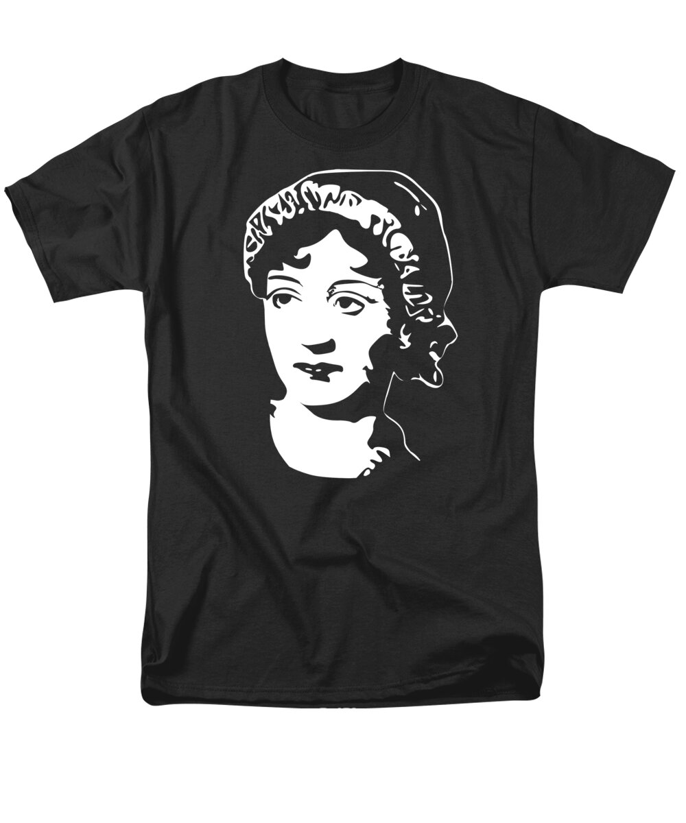 Jane Austen Men's T-Shirt (Regular Fit) featuring the digital art Jane Austen by Megan Miller