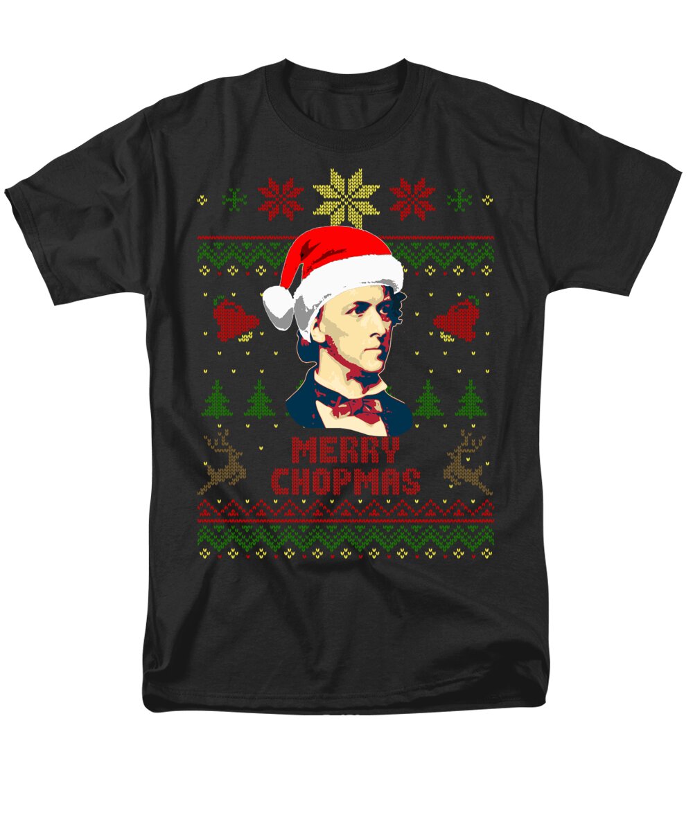 Santa Men's T-Shirt (Regular Fit) featuring the digital art Merry Chopmas Frederick Chopin Christmas by Megan Miller
