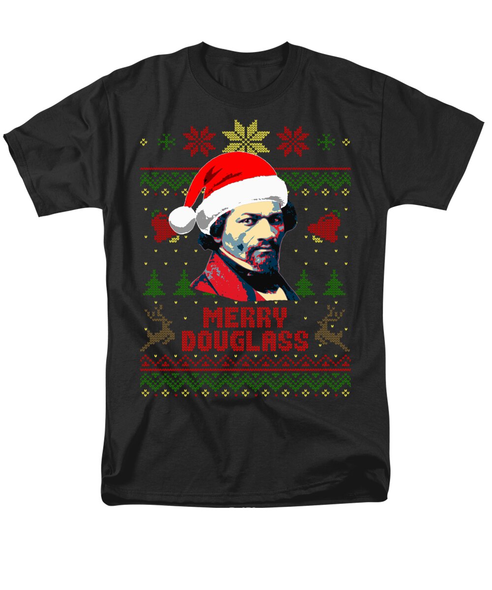 Santa Men's T-Shirt (Regular Fit) featuring the digital art Merry Douglass Frederick Douglass Christmas by Megan Miller