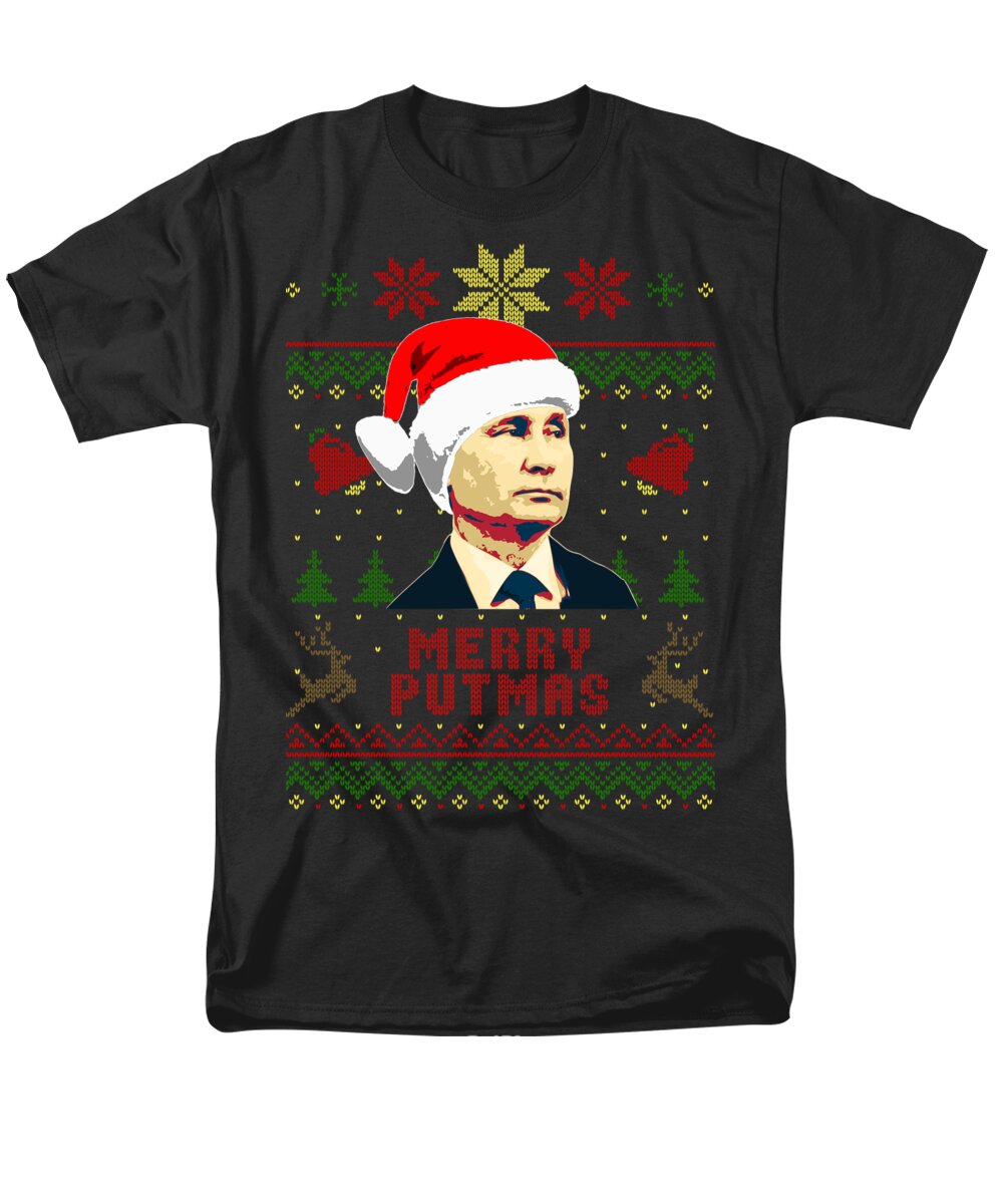 Santa Men's T-Shirt (Regular Fit) featuring the digital art Merry Putmas Vladimir Putin Christmas by Megan Miller