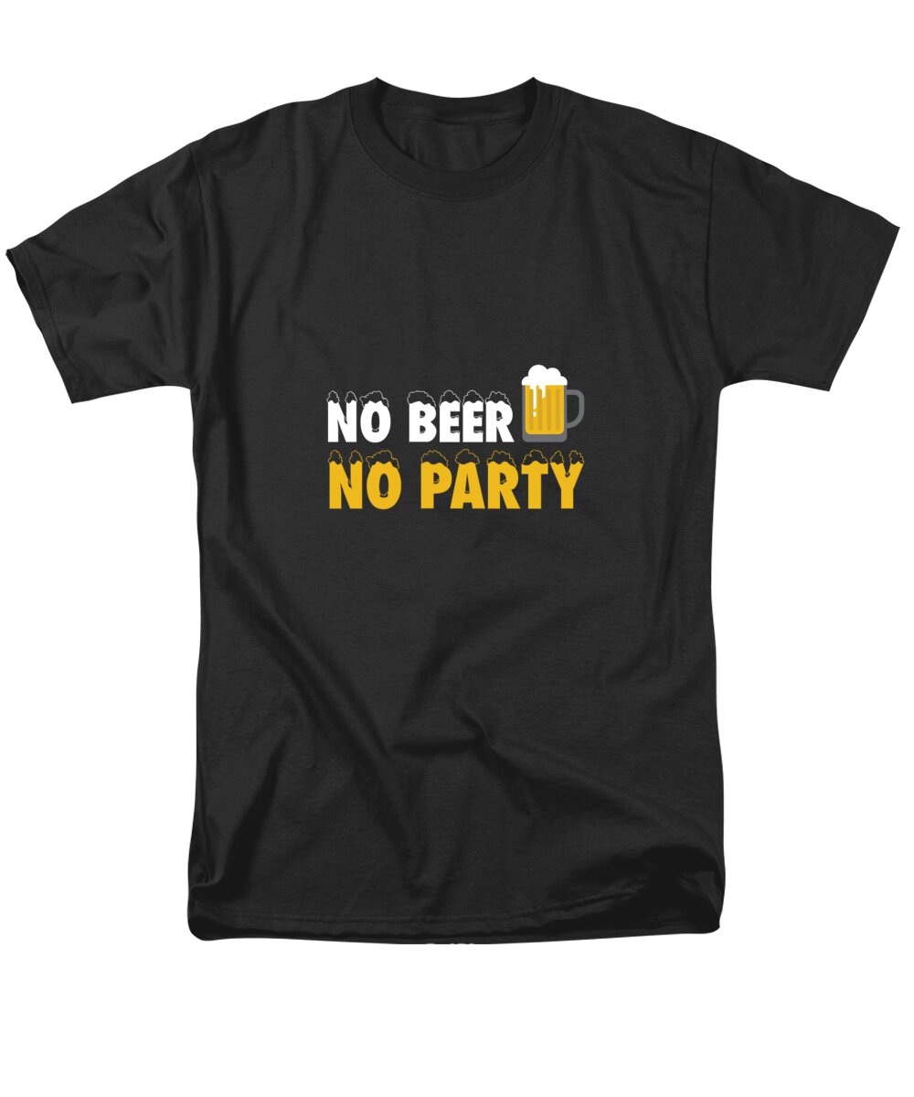 Beer Men's T-Shirt (Regular Fit) featuring the digital art No Beer No Party by Jacob Zelazny