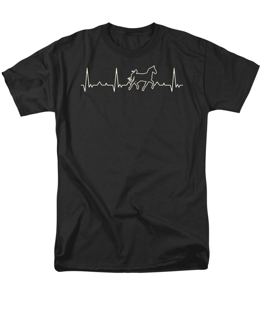 Running Men's T-Shirt (Regular Fit) featuring the digital art Running Horse EKG Heart Beat by Megan Miller