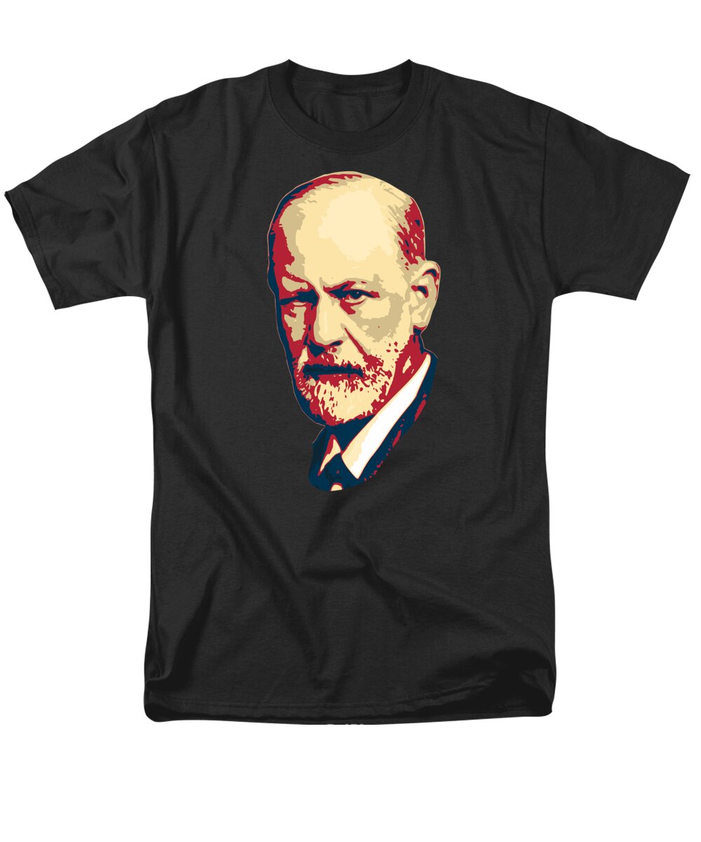 Sigmund Freud Men's T-Shirt (Regular Fit) featuring the digital art Sigmund Freud by Filip Schpindel