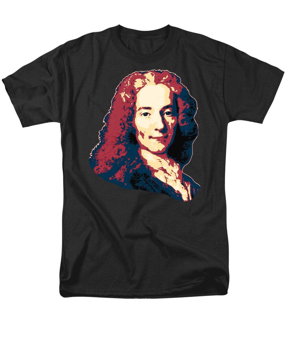 Voltaire Men's T-Shirt (Regular Fit) featuring the digital art Voltaire copy by Filip Schpindel