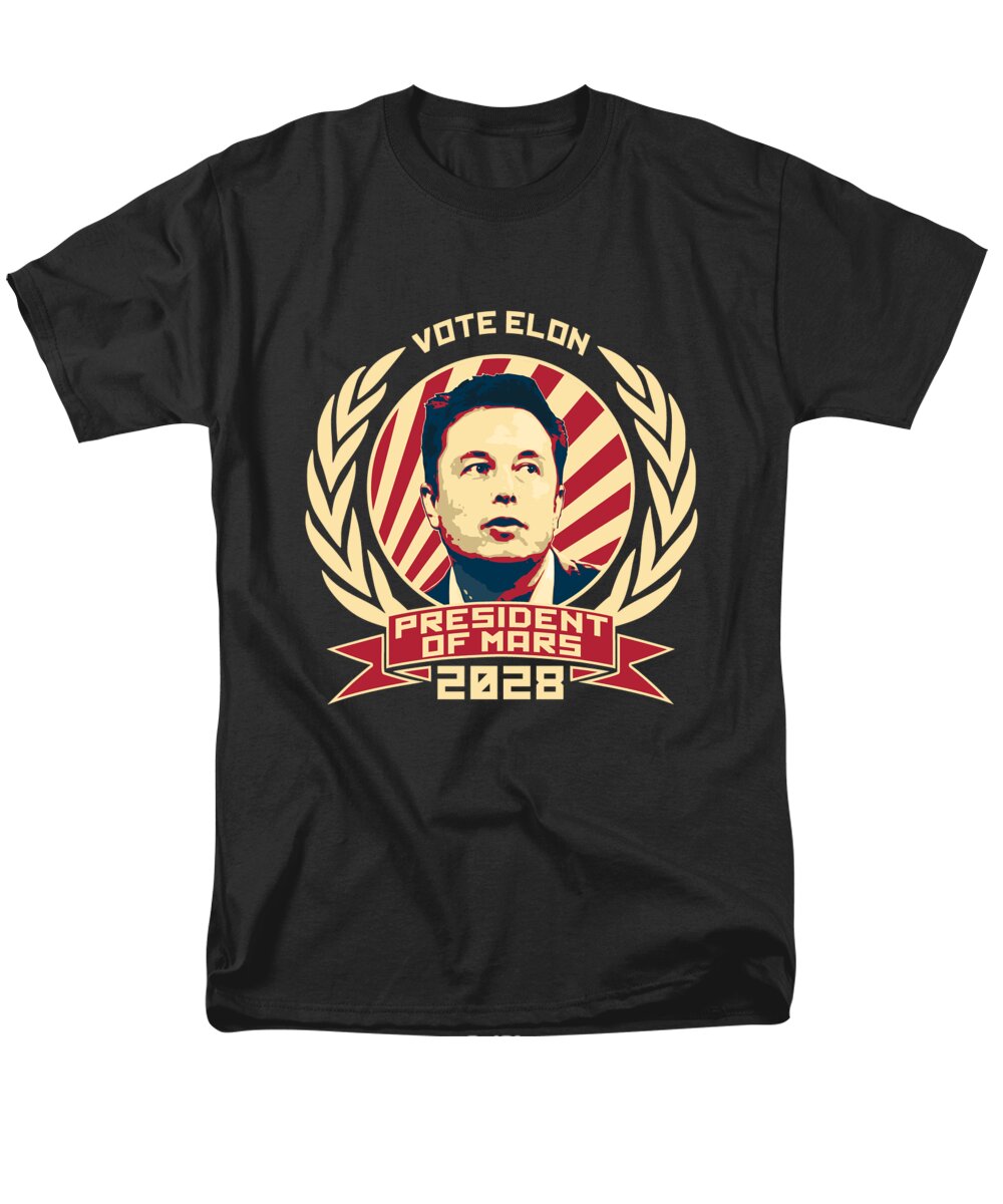 Elon Men's T-Shirt (Regular Fit) featuring the digital art Vote Elon For President Of Mars 2028 by Megan Miller
