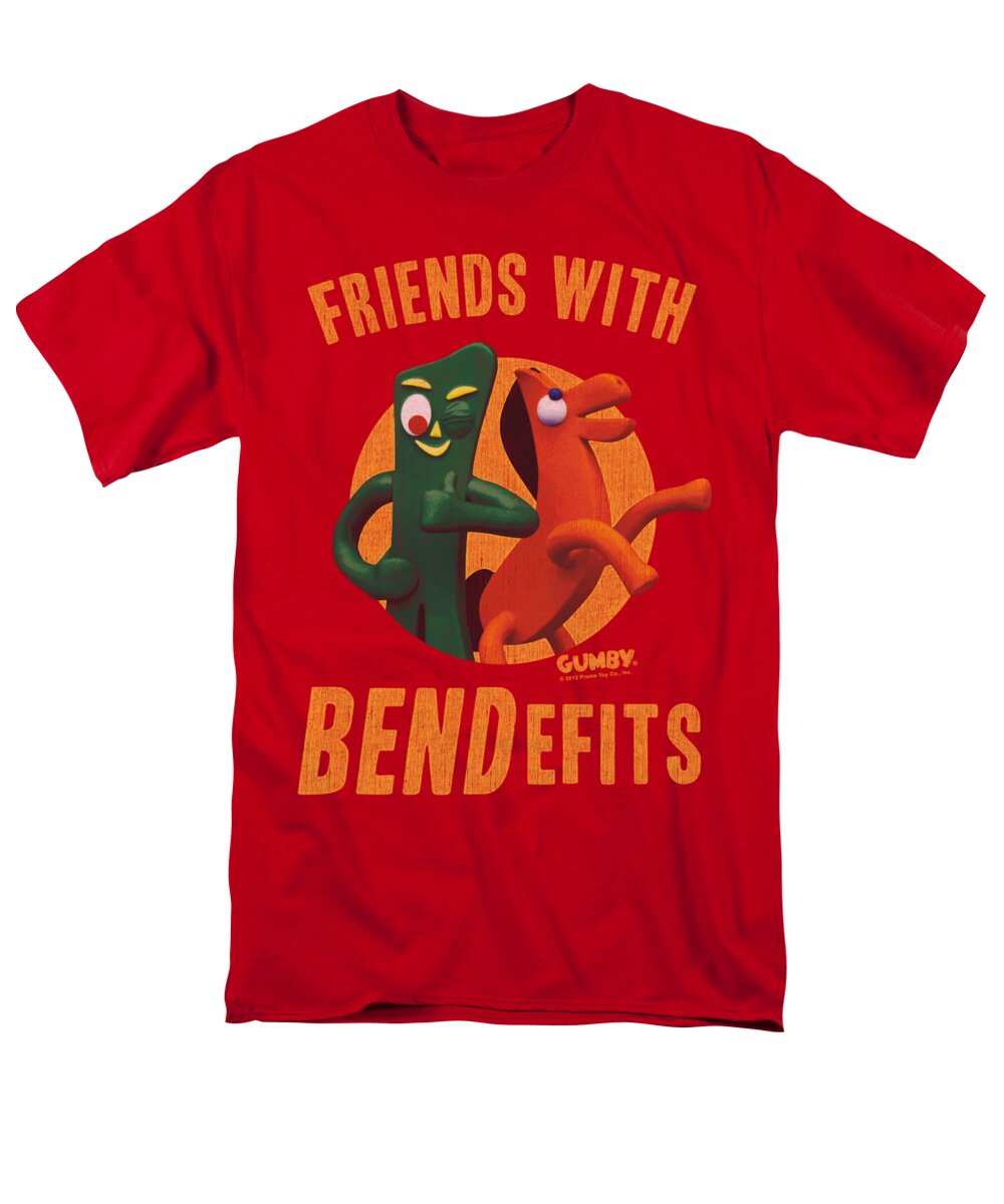 Gumby Men's T-Shirt (Regular Fit) featuring the digital art Gumby - Bendefits #1 by Brand A
