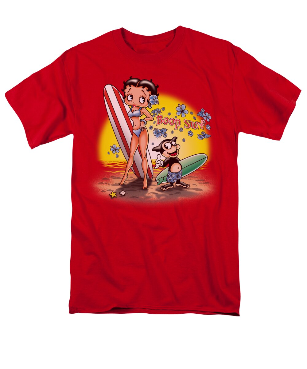 Betty Boop Men's T-Shirt (Regular Fit) featuring the digital art Boop - Surf by Brand A