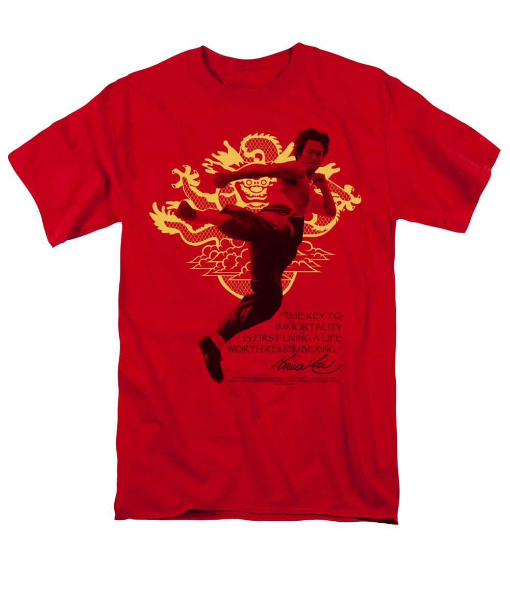 Bruce Lee Men's T-Shirt (Regular Fit) featuring the digital art Bruce Lee - Immortal Dragon by Brand A