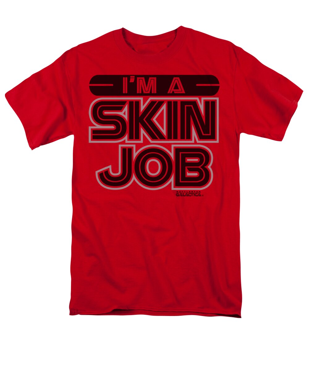 Battlestar Men's T-Shirt (Regular Fit) featuring the digital art Bsg - I'm A Skin Job by Brand A
