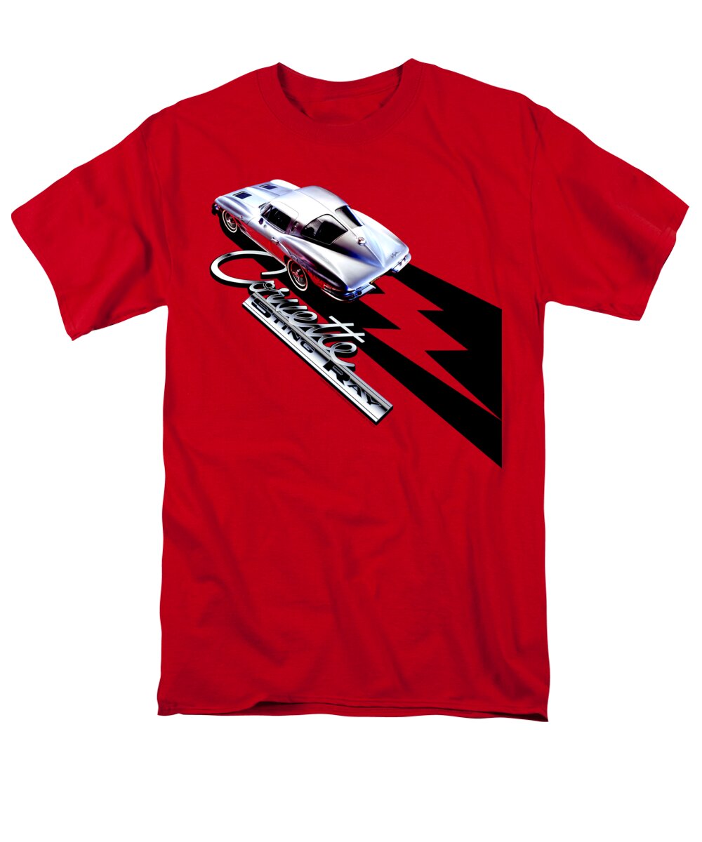  Men's T-Shirt (Regular Fit) featuring the digital art Chevrolet - Split Window Sting Ray by Brand A