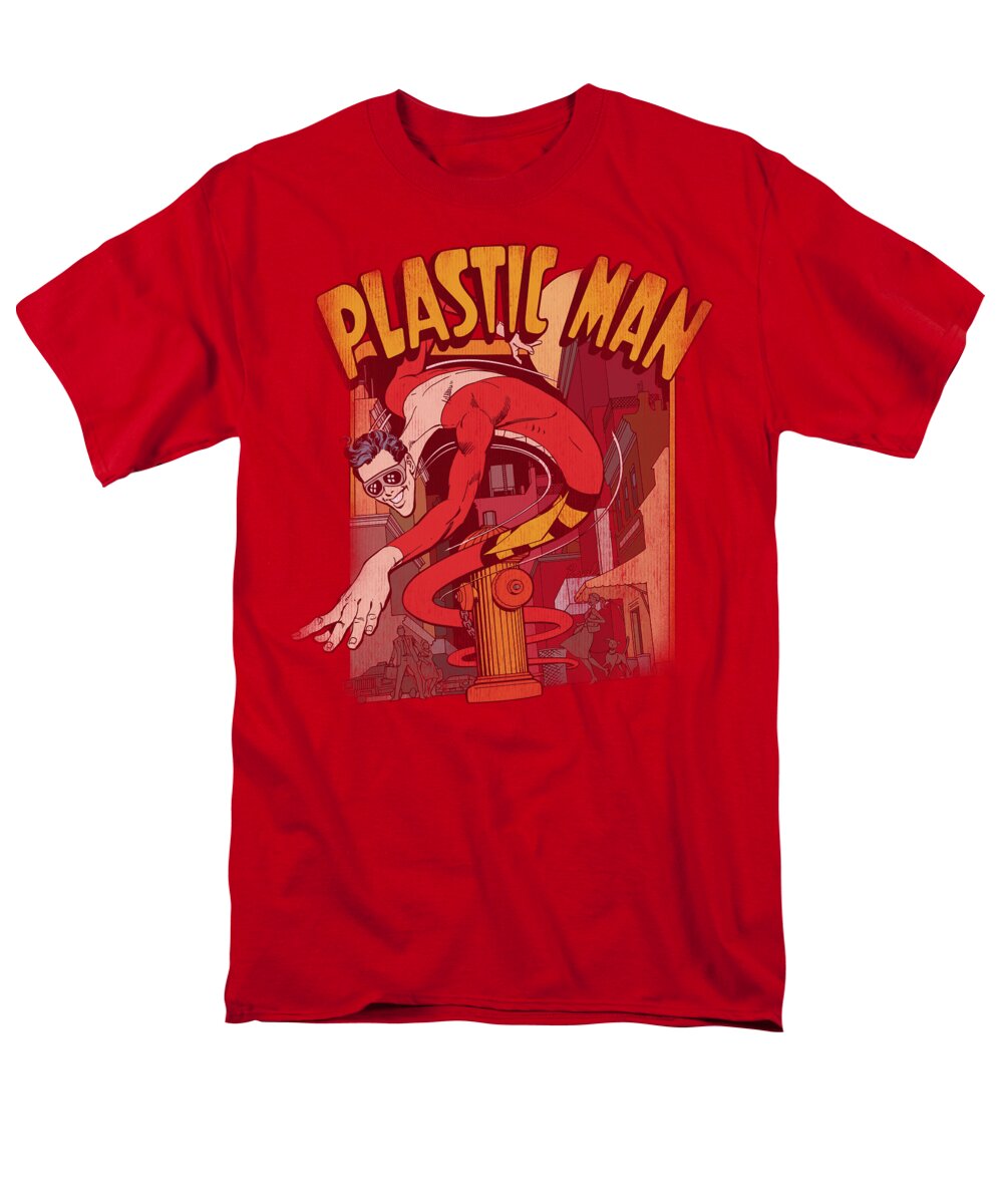 Dc Comics Men's T-Shirt (Regular Fit) featuring the digital art Dc - Plastic Man Street by Brand A