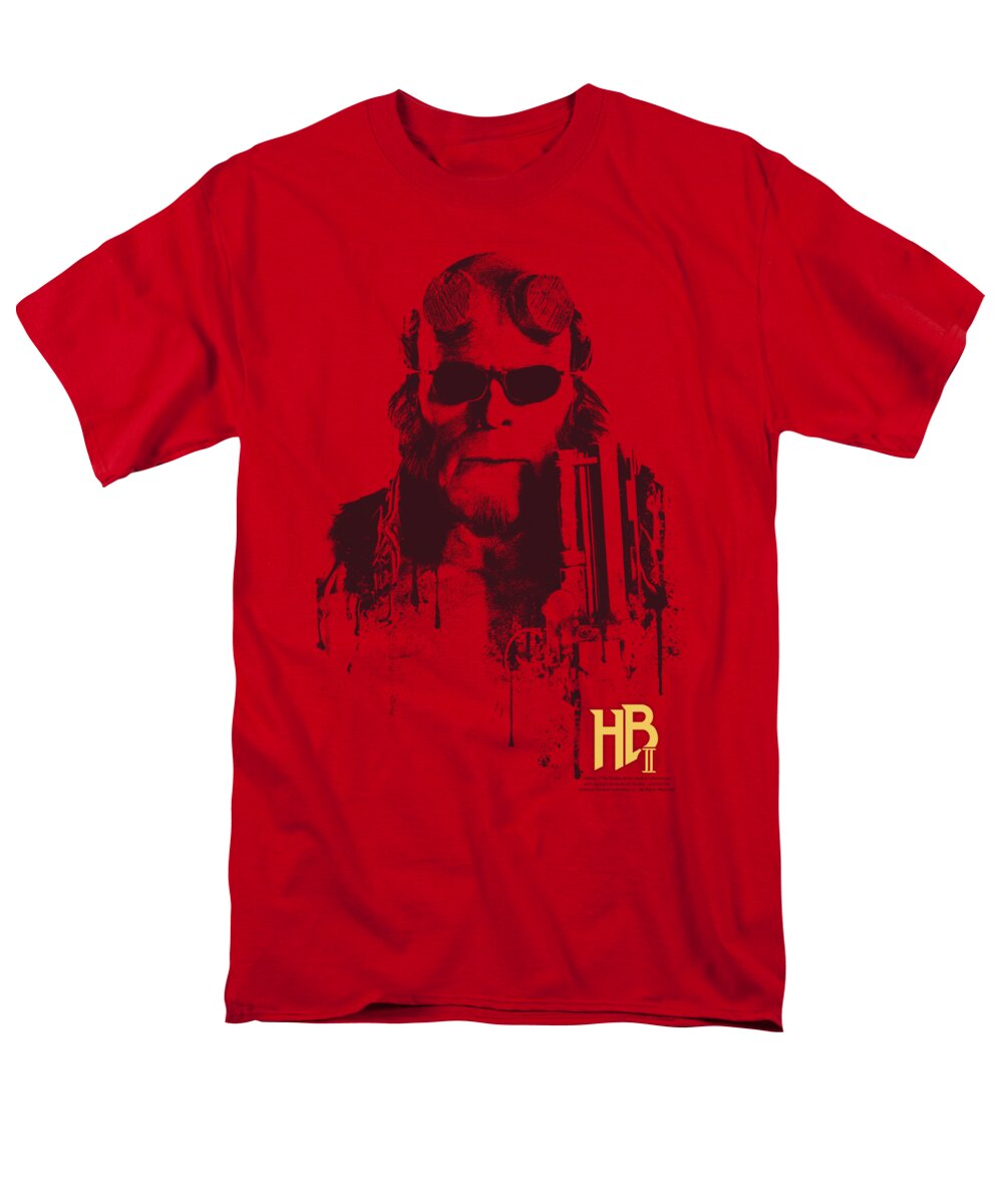 Hellboy Ii Men's T-Shirt (Regular Fit) featuring the digital art Hellboy II - Splatter Gun by Brand A
