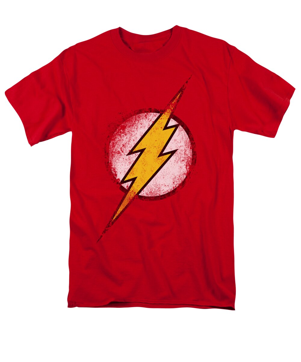 Justice League Of America Men's T-Shirt (Regular Fit) featuring the digital art Jla - Destroyed Flash Logo by Brand A