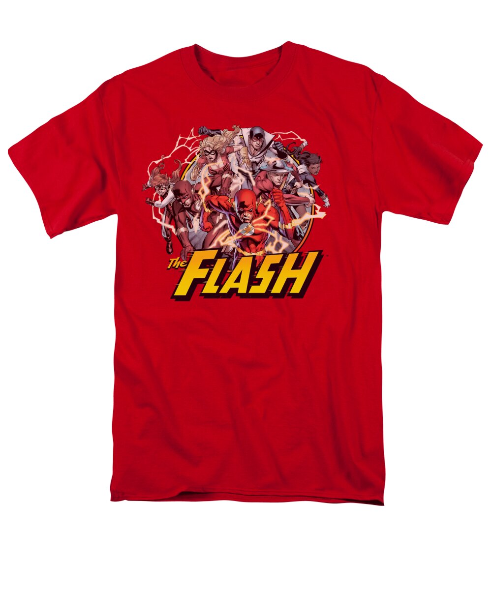 Justice League Of America Men's T-Shirt (Regular Fit) featuring the digital art Jla - Flash Family by Brand A
