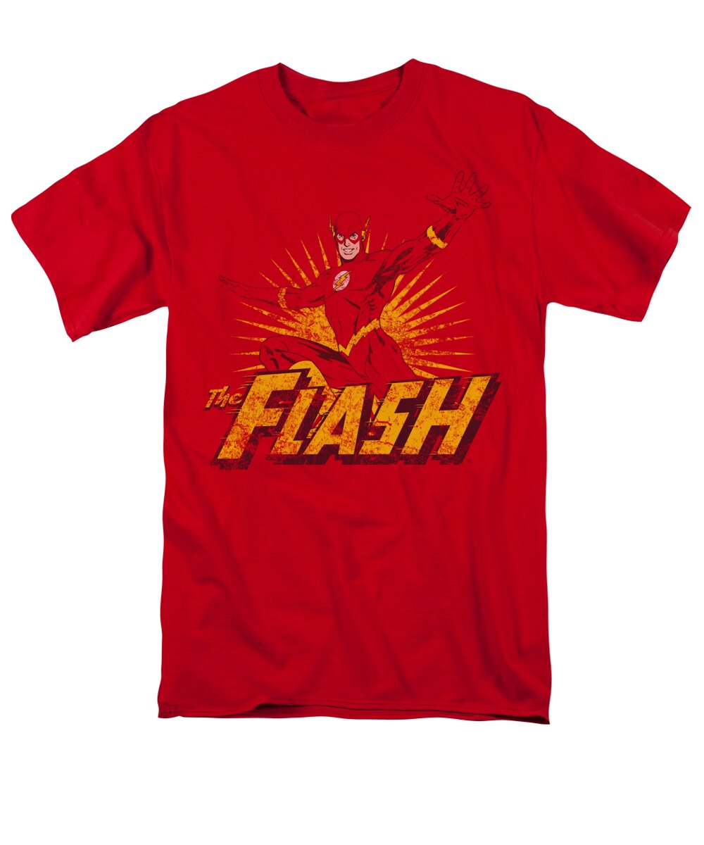 Justice League Of America Men's T-Shirt (Regular Fit) featuring the digital art Jla - Flash Rough Distress by Brand A