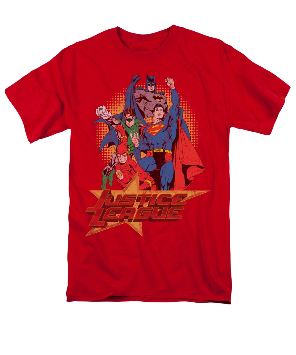 Justice League Of America Men's T-Shirt (Regular Fit) featuring the digital art Jla - Raise Your Fist by Brand A