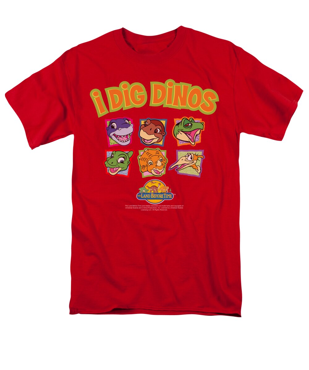  Men's T-Shirt (Regular Fit) featuring the digital art Land Before Time - I Dig Dinos by Brand A