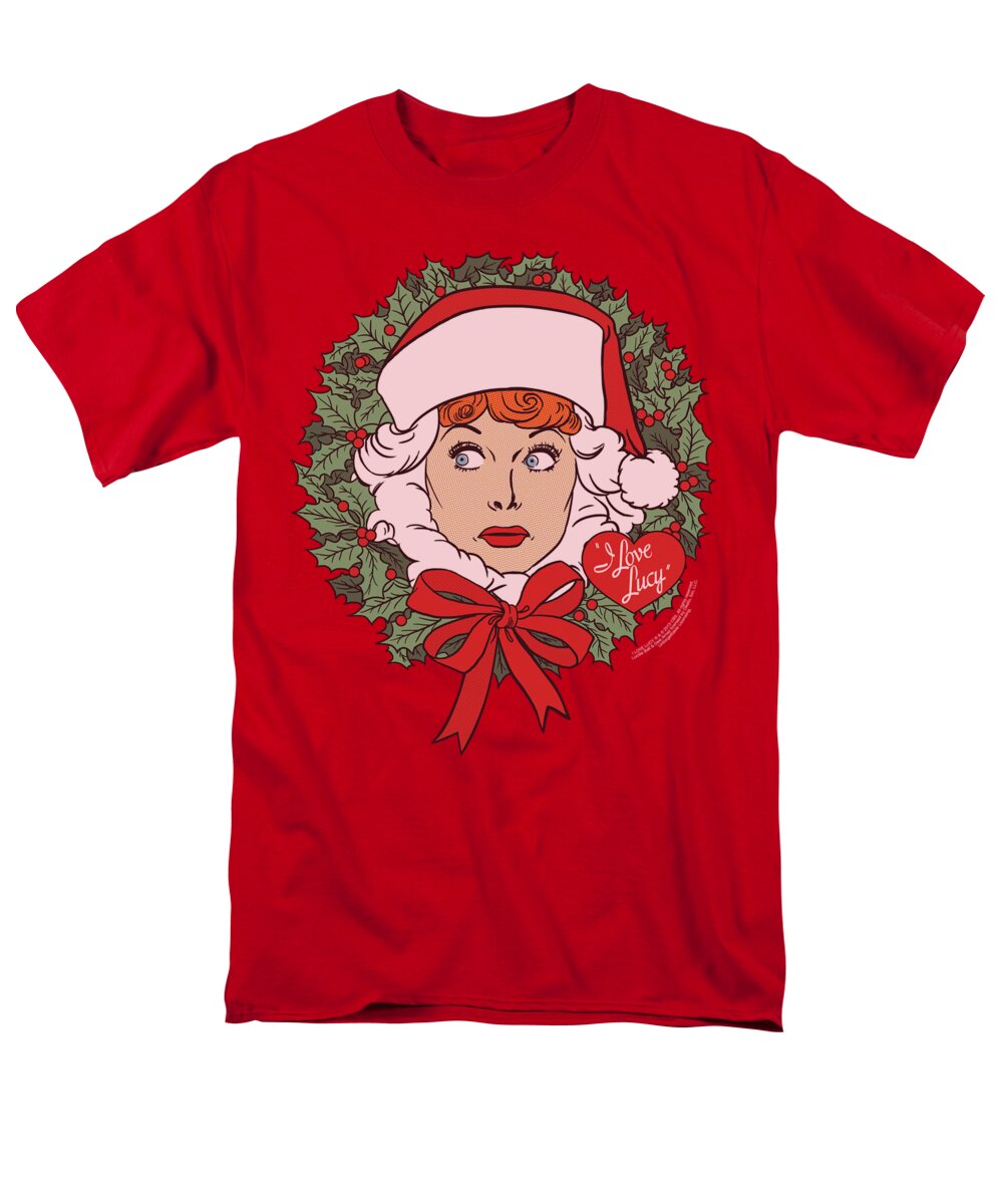 I Love Lucy Men's T-Shirt (Regular Fit) featuring the digital art Lucy - Wreath by Brand A