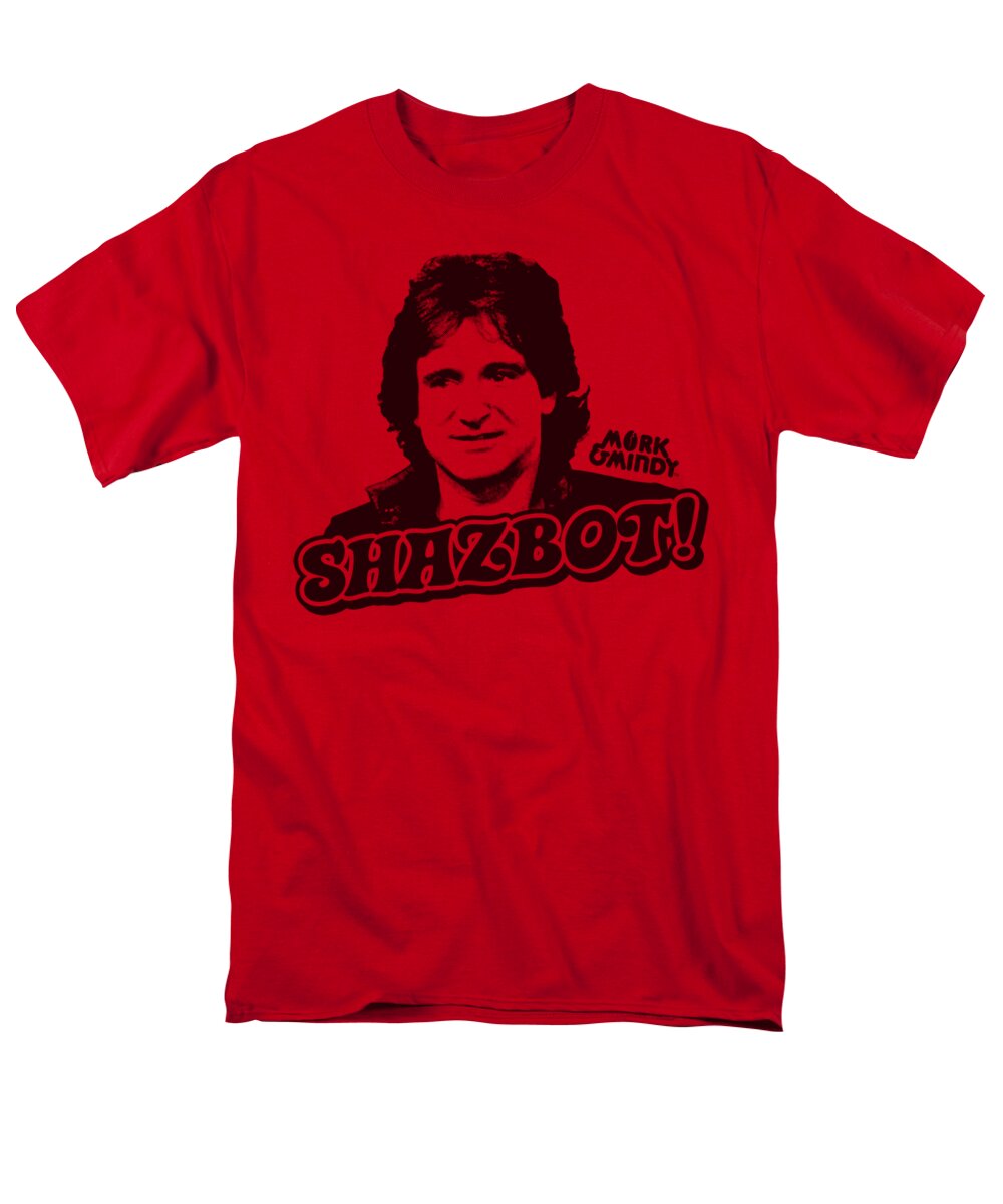Mork And Mindy Men's T-Shirt (Regular Fit) featuring the digital art Mork And Mindy - Shazbot by Brand A