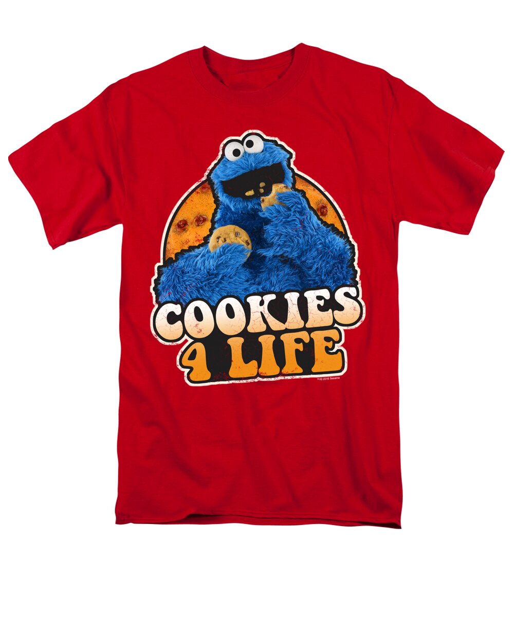  Men's T-Shirt (Regular Fit) featuring the digital art Sesame Street - Cookies 4 Life by Brand A