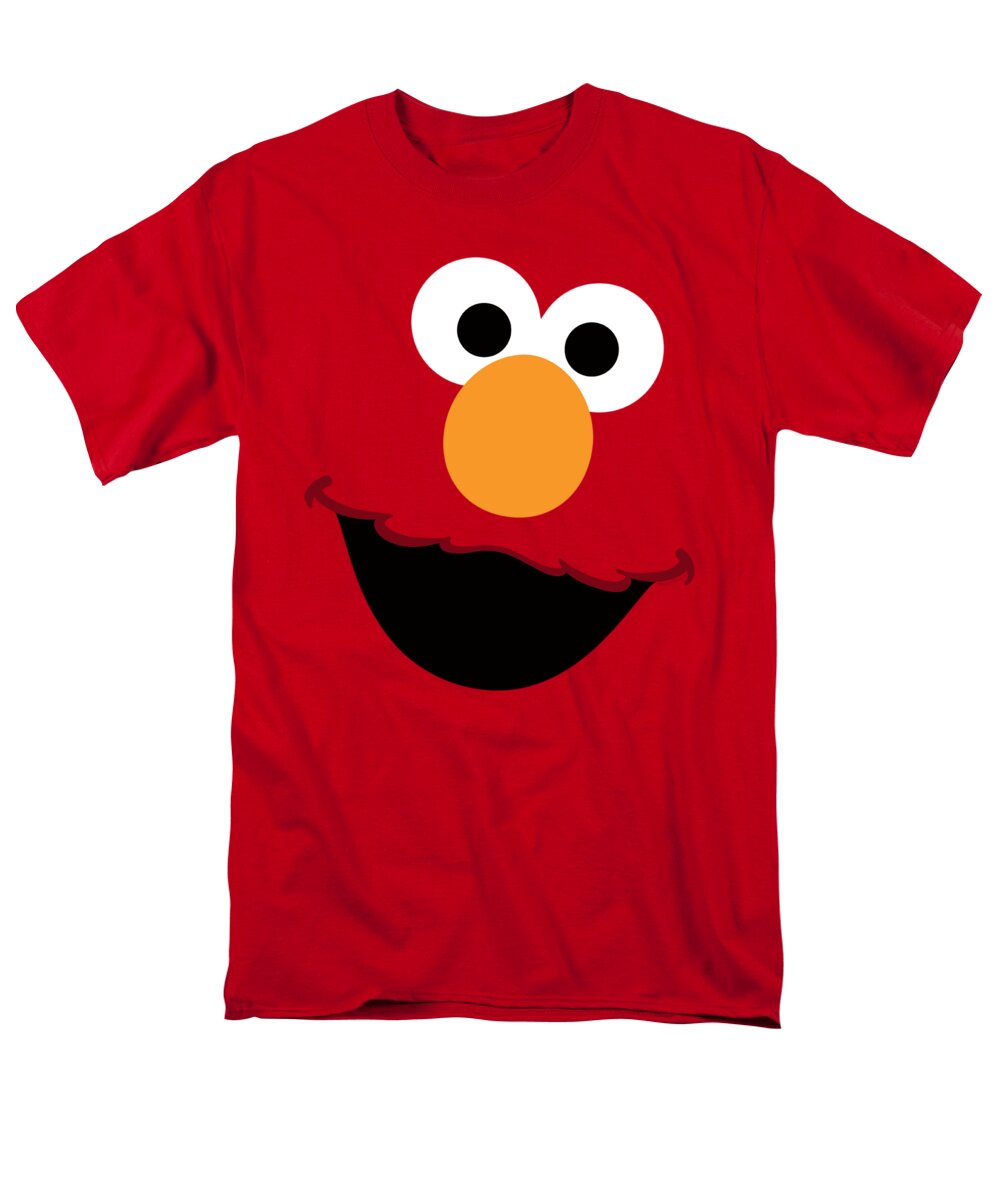  Men's T-Shirt (Regular Fit) featuring the digital art Sesame Street - Elmo Face by Brand A