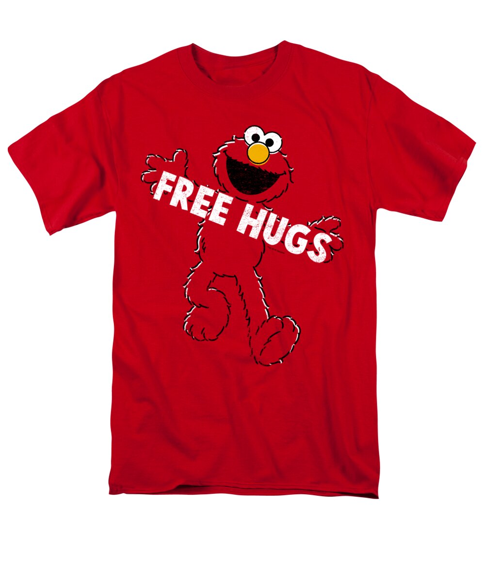  Men's T-Shirt (Regular Fit) featuring the digital art Sesame Street - Free Hugs by Brand A