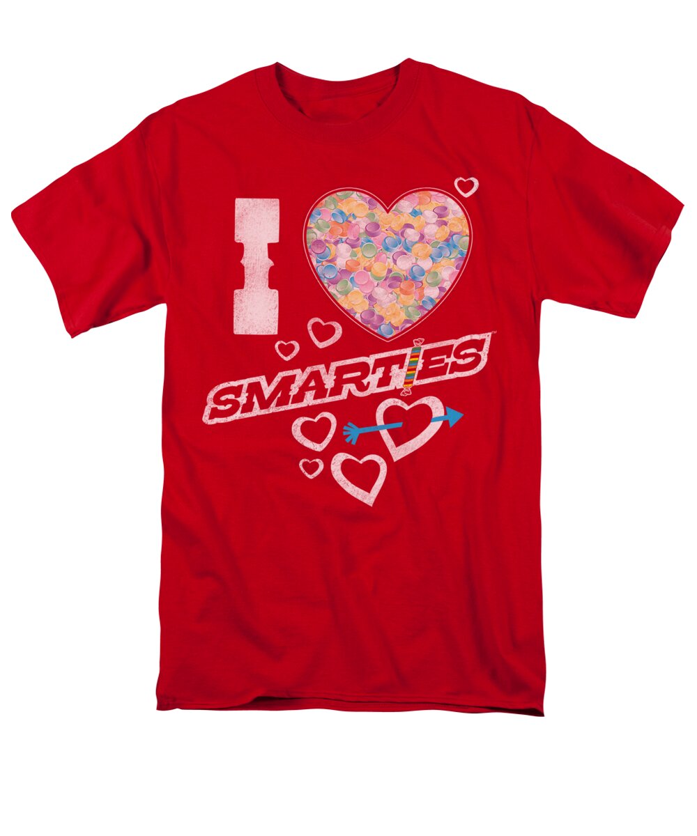 Smarties Men's T-Shirt (Regular Fit) featuring the digital art Smarties - I Heart Smarties by Brand A