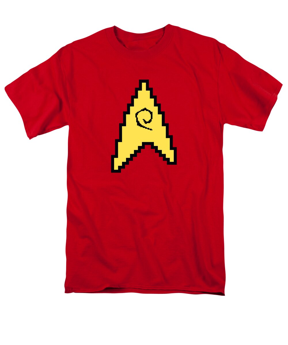  Men's T-Shirt (Regular Fit) featuring the digital art Star Trek - 8 Bit Engineering by Brand A