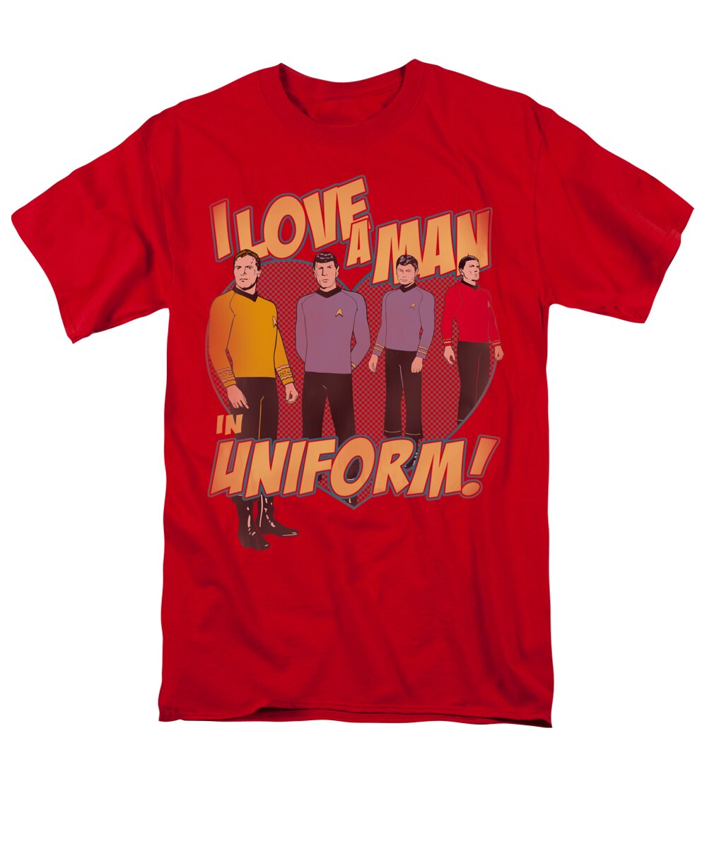 Star Trek Men's T-Shirt (Regular Fit) featuring the digital art Star Trek - Man In Uniform by Brand A
