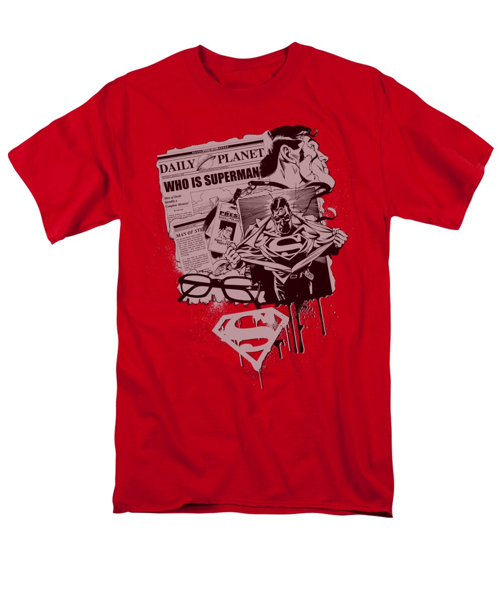 Superman Men's T-Shirt (Regular Fit) featuring the digital art Superman - Identity by Brand A