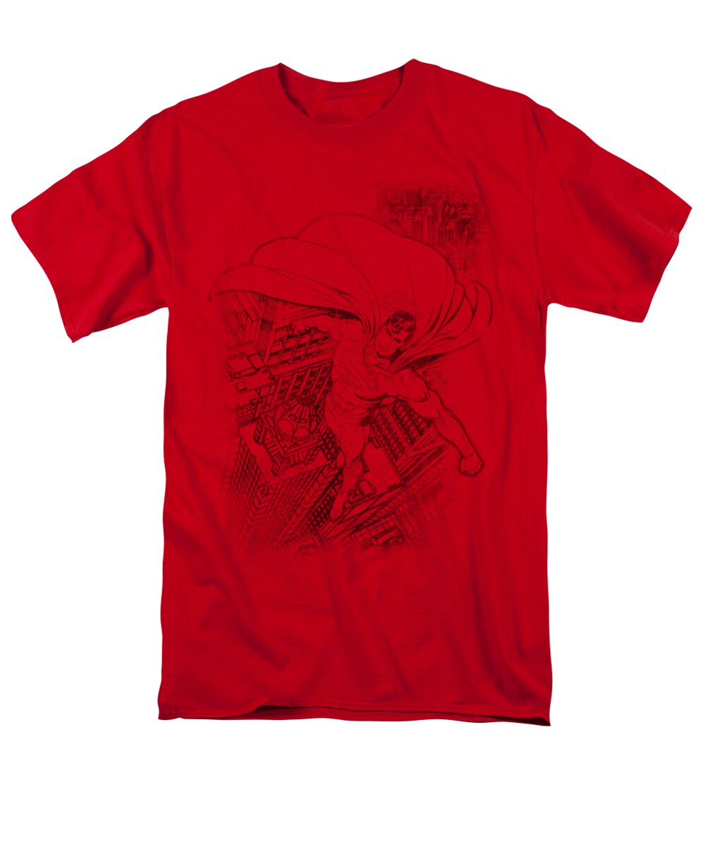 Superman Men's T-Shirt (Regular Fit) featuring the digital art Superman - In The City by Brand A