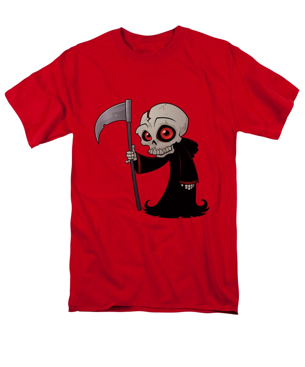 Grim Reaper Men's T-Shirt (Regular Fit) featuring the digital art Little Reaper by John Schwegel