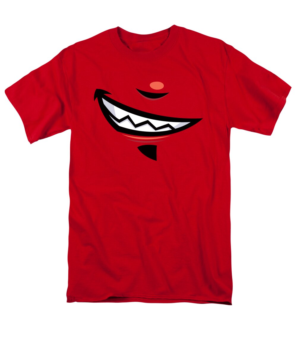 Grin Men's T-Shirt (Regular Fit) featuring the digital art Devilish Grin Cartoon Mouth by John Schwegel