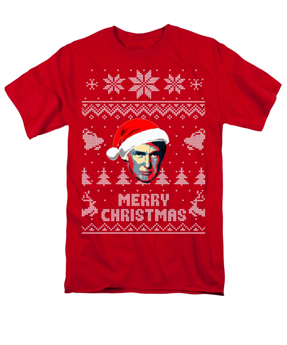 North America Men's T-Shirt (Regular Fit) featuring the digital art Donald Trump Merry Christmas by Megan Miller