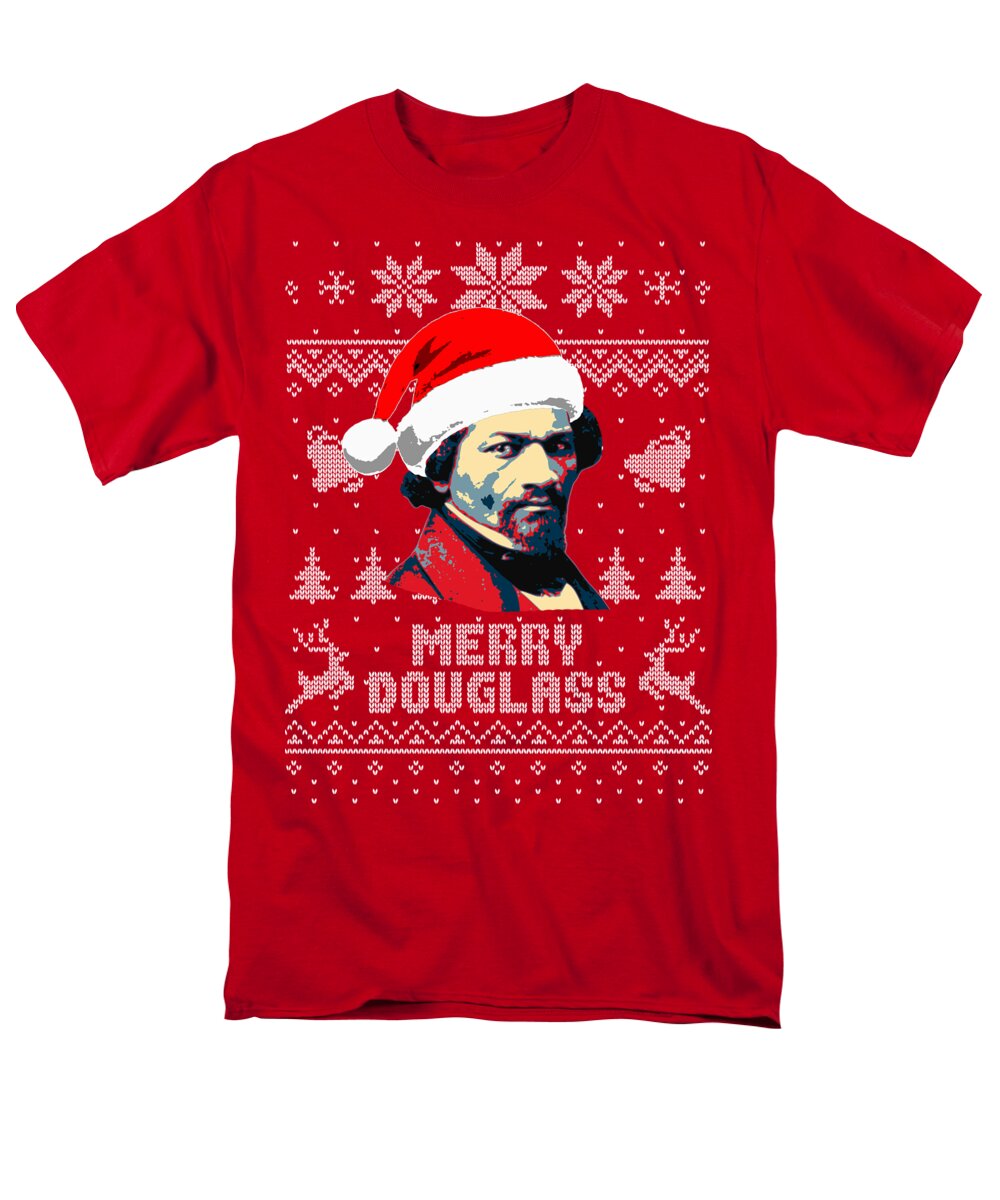Santa Men's T-Shirt (Regular Fit) featuring the digital art Frederick Douglass Merry Douglass by Megan Miller