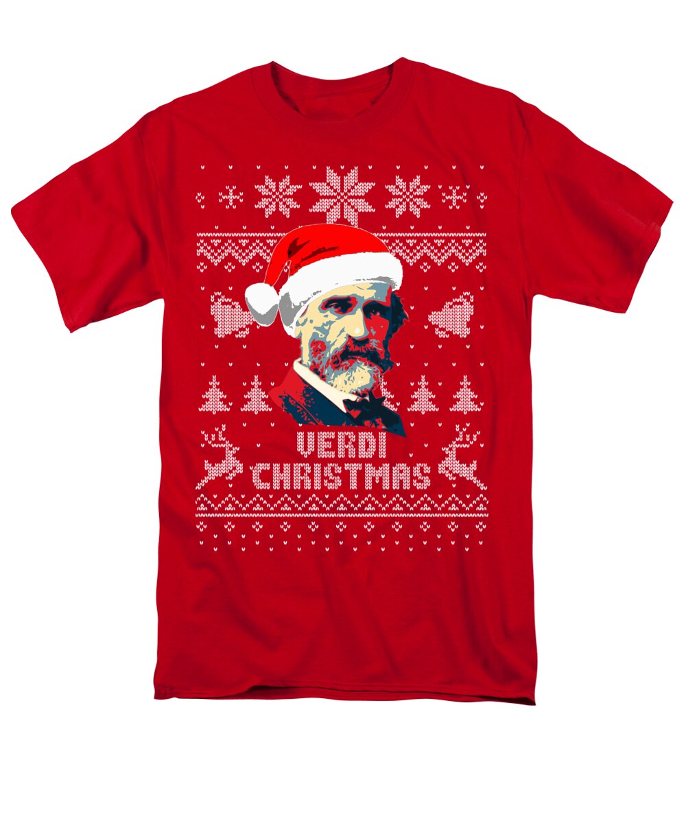 Santa Men's T-Shirt (Regular Fit) featuring the digital art Giuseppe Verdi Christmas by Megan Miller