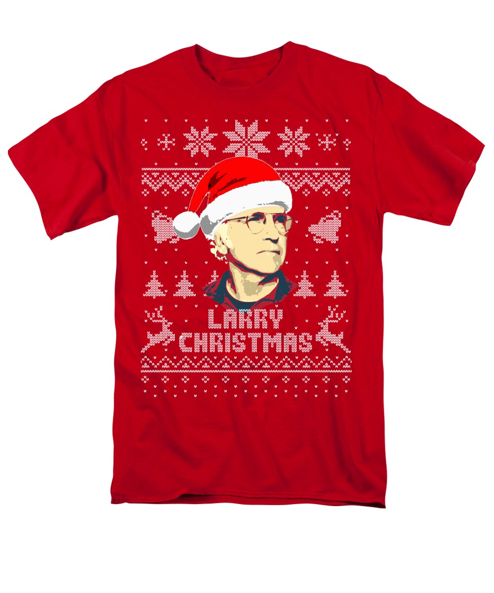 Santa Men's T-Shirt (Regular Fit) featuring the digital art Larry David Larry Christmas by Megan Miller