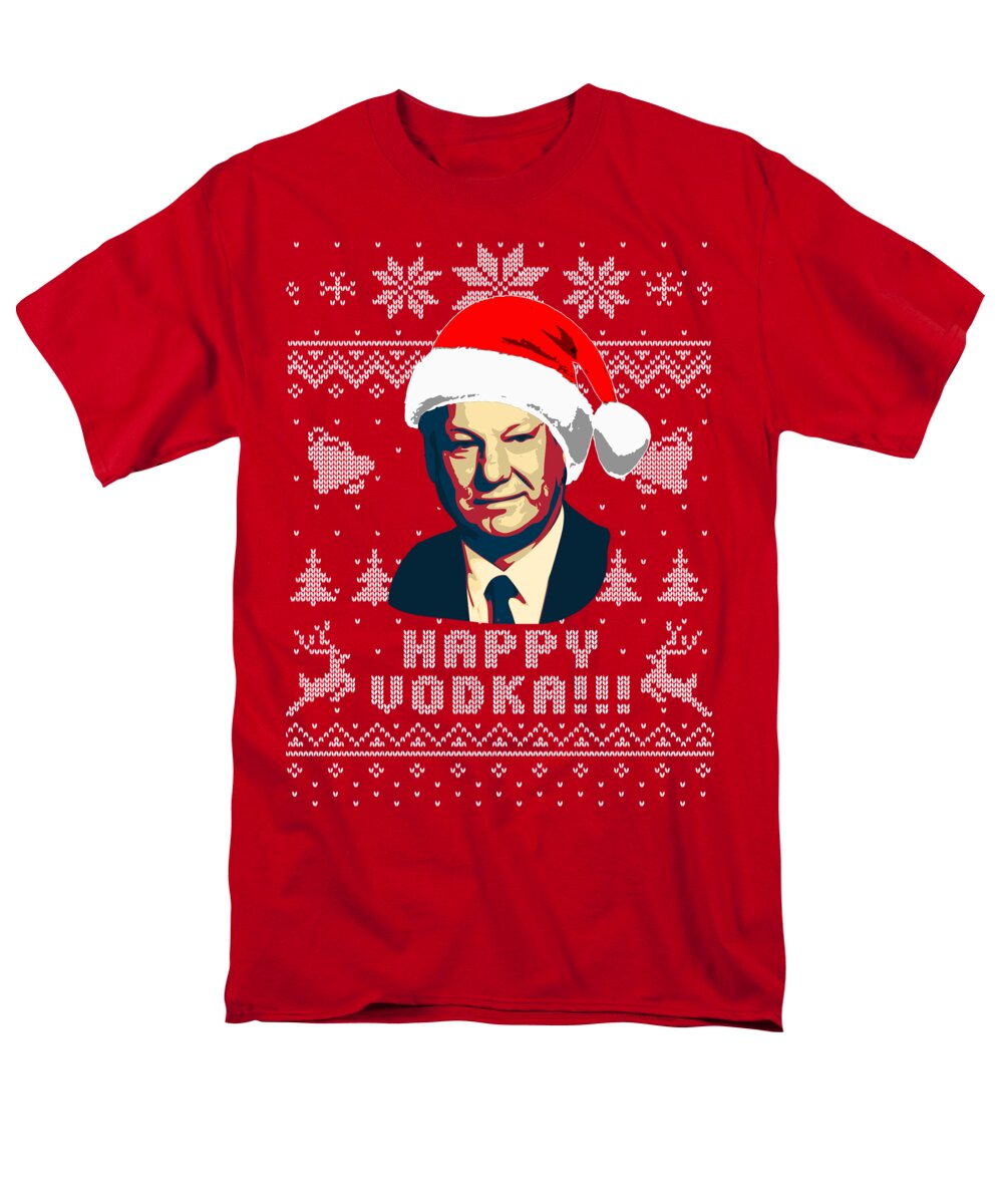 Santa Men's T-Shirt (Regular Fit) featuring the digital art Mikhail Gorbachev Happy Vodka by Megan Miller