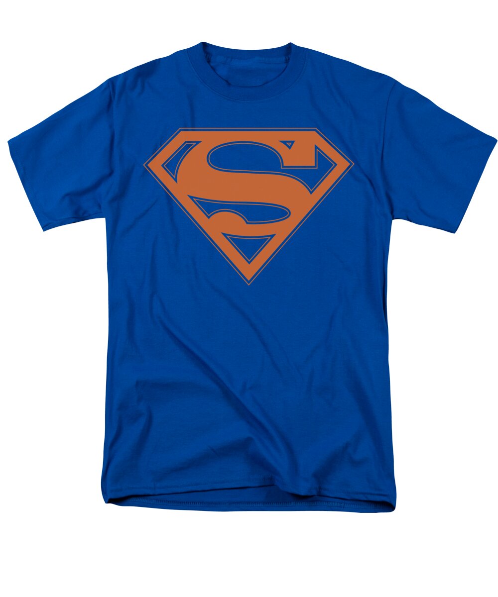 Superman Men's T-Shirt (Regular Fit) featuring the digital art Superman - Blue And Orange Shield by Brand A