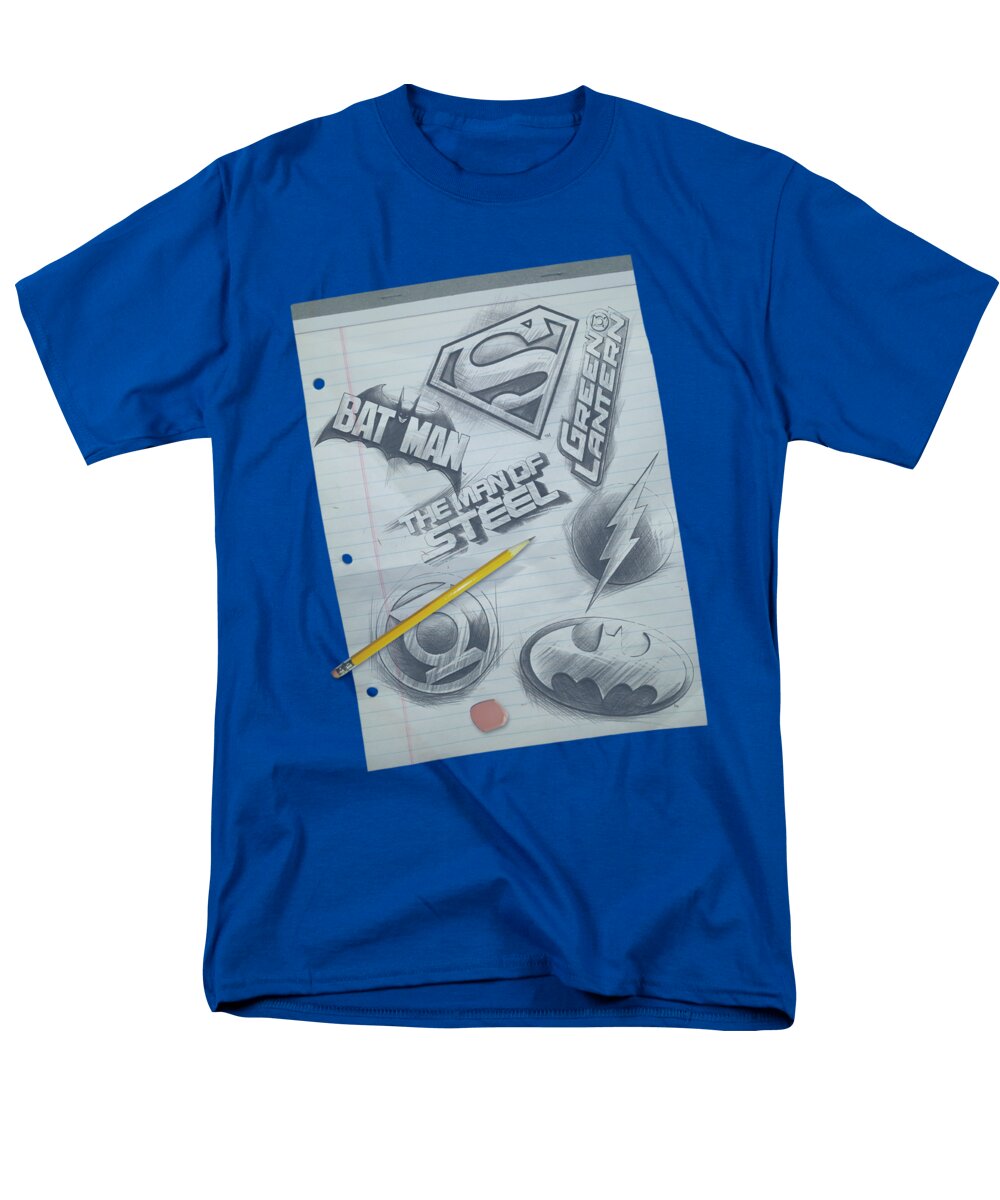 Dc Comics Men's T-Shirt (Regular Fit) featuring the digital art Dc - Logo Note Paper by Brand A