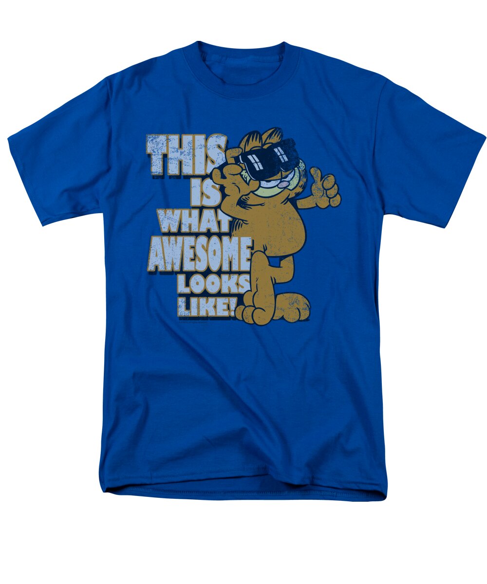 Garfield Men's T-Shirt (Regular Fit) featuring the digital art Garfield - Awesome by Brand A